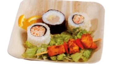 palmebladstallerken kvadratisk 17 cm