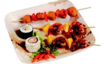 palmebladstallerken kvadratisk 24 cm