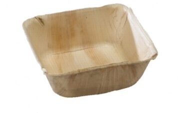 dyb firkantet palmebladsskål