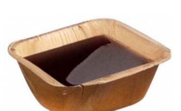 lille firkantet palmebladsskål