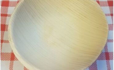 lille rund palmebladsskål