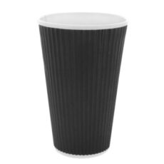 kaffebæger 450 ml sort riflet