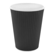 Kaffebæger 350 ml sort riflet