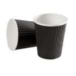 kaffebæger 250 ml sort riflet