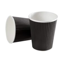 kaffebæger 250 ml sort riflet