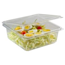 Plastbakke firkantet med hængslet låg 750 ml