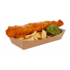 Pommes fritesbakke pap brun 220x85x45mm