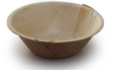 Dyb rund palmebladsskål Ø15 cm