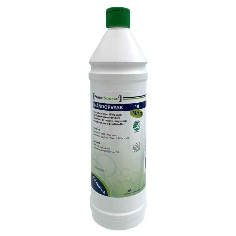 Håndopvask Prime Source Mild 10 Svanemærket uden Farve/Parfume 1 ltr