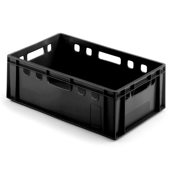 Plastkasse E-2 600x400x200 mm HDPE Sort