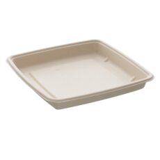 Skål firkantet  230x230x30 mm 100 ml brun bagasse FF natur