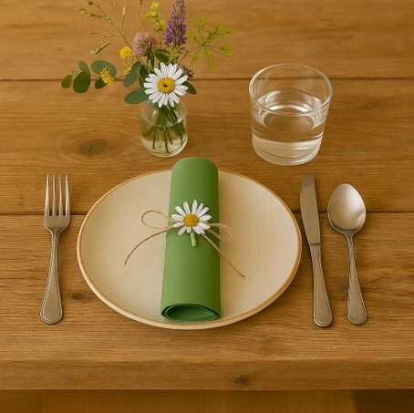 Serviet Bio Dunisoft L40xB40cm Leaf Grøn green leaf sommer