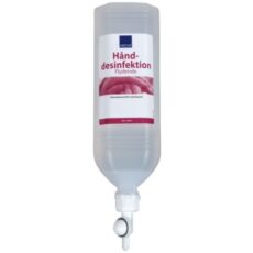 Hånddesinfektion, ABENA, 1000 ml, 85% alkohol, med glycerin, standbag flaske til ståldispenser