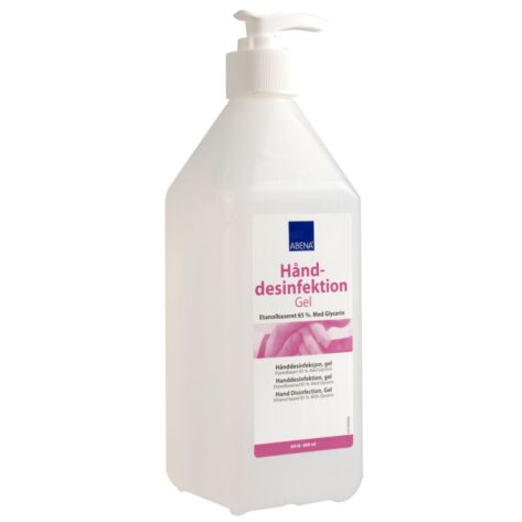 Hånddesinfektionsgel, ABENA, 600 ml, 85% alkohol, med glycerin, flaske med pumpe Hånddesinfektionsgel, ABENA, 600 ml, 85% alkohol, med glycerin, flaske med pumpe