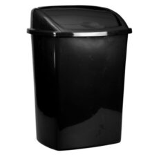 Affaldsspand, V-Part, sort, plast, 26 l, med sving låg, forberedt til vægmontering