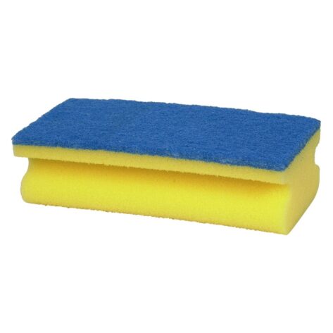Skuresvamp, 14,3x6,9x4,5cm, blå, nylon/polyester/polyether, medium skureeffekt Skuresvamp, 14,3x6,9x4,5cm, blå, nylon/polyester/polyether, medium skureeffekt