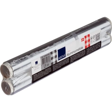 Alufolie, ABENA, 20m x 29cm, sølv, 2x20m, i PE-folie Alufolie, ABENA, 20m x 29cm, sølv, 2x20m, i PE-folie