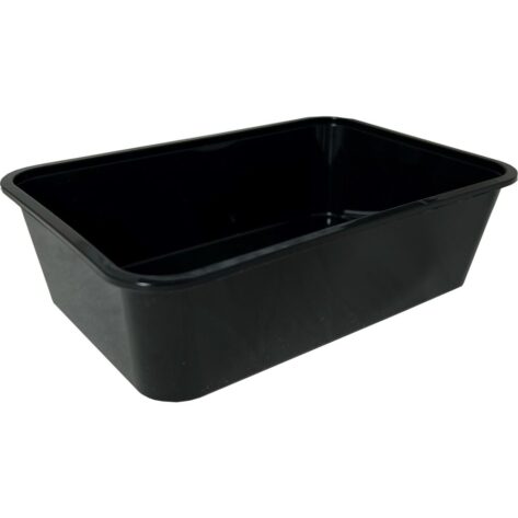 Plastbakke, ABENA Cater-Line, 16,9x11,6x4,8cm, 650 ml, 650 ml, sort, PP, 650 ml