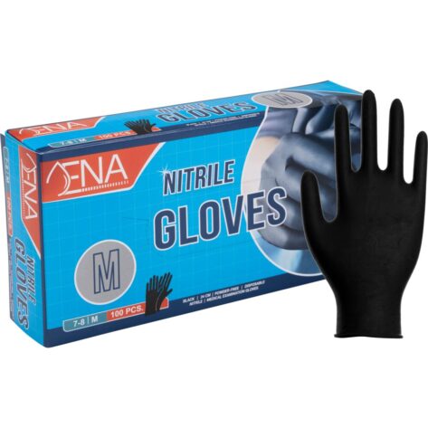 Undersøgelseshandske, ENA, M, sort, nitril, pudderfri Undersøgelseshandske, ENA, M, sort, nitril, pudderfri