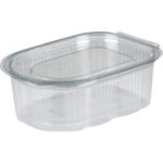Portionsbæger, ABENA Cater-Line, 6x5,5x3cm, 50 ml, 50 cm³, klar, RPET, 50 ml, med hængslet låg