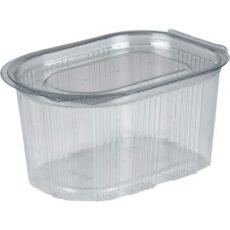 Portionsbæger, ABENA Cater-Line, 6x5,5x4cm, 80 ml, 80 cm³, klar, RPET, 80 ml, med hængslet låg
