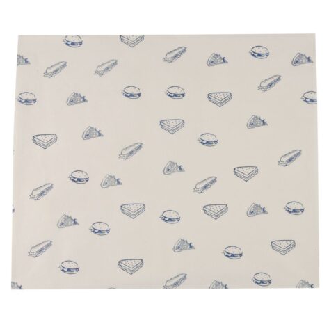 Burgerpapir, 40x33cm, hvid, papir/PE Burgerpapir, 40x33cm, hvid, papir/PE