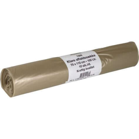 Sæk, 100 l, klar, LDPE/genanvendt, 70x110cm Sæk, 100 l, klar, LDPE/genanvendt, 70x110cm